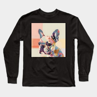 Retro French Bulldog: Pastel Pup Revival Long Sleeve T-Shirt